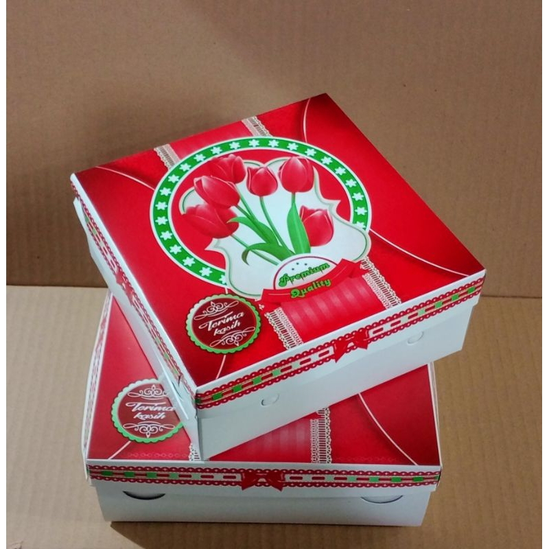 [ECER] Nasi Motif Bunga 18x18/Kotak Nasi Motif/Box Nasi/Dus Nasi / Kardus Nasi Kotak