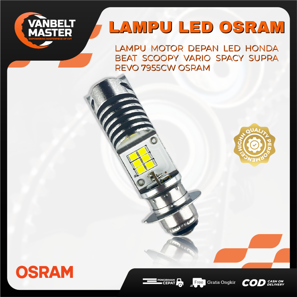 OSRAM Lampu LED Depan Motor Vario Beat Scoopy Spacy Supra Revo Blade Karisma Grand Legenda Gl Pro Ma