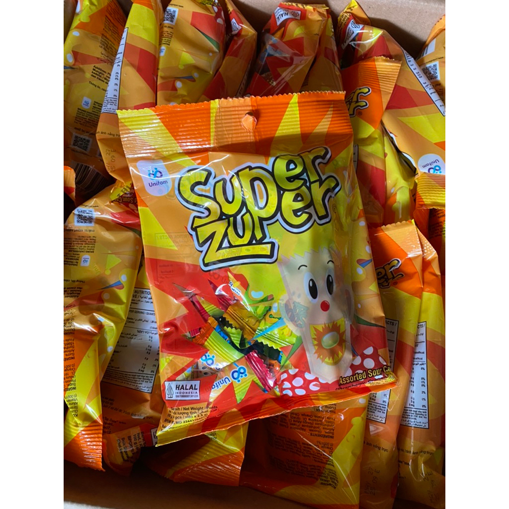 

SUPER ZUPER CANDY BAG 100GR, 1 BAG ISI 40 PCS