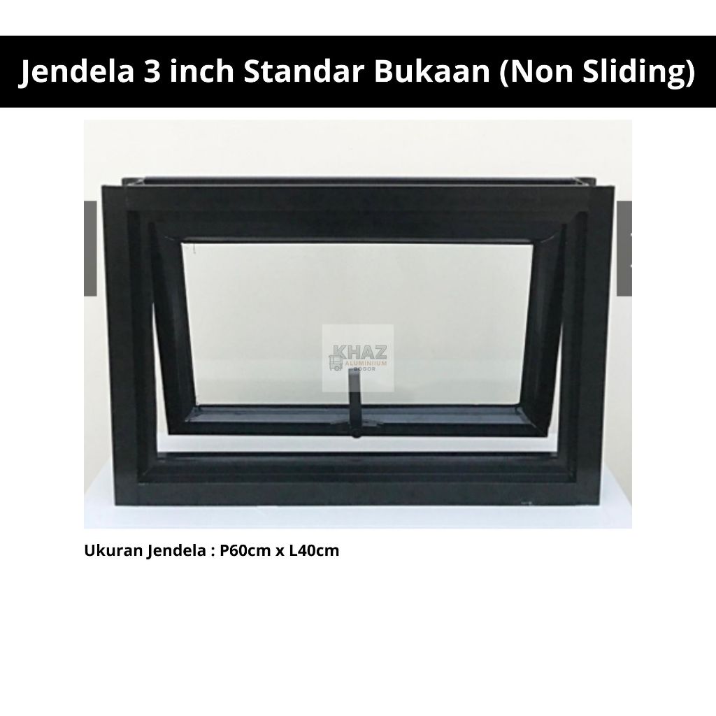 Boven Alumunium Jendela Lubang Angin 60 x 40 cm