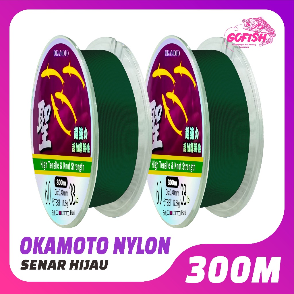 GOFISH Tali Pancing Okamoto Senar Pancing Jepang 300meter kualitas premium original