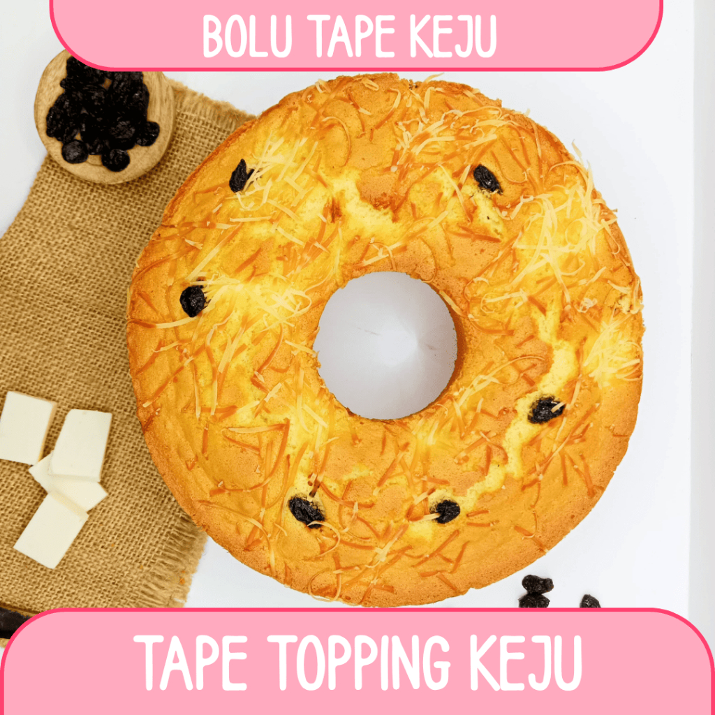 

Bolu Tape Kismis Susu Keju Panggang Premium Lembut (Uk 22cm)