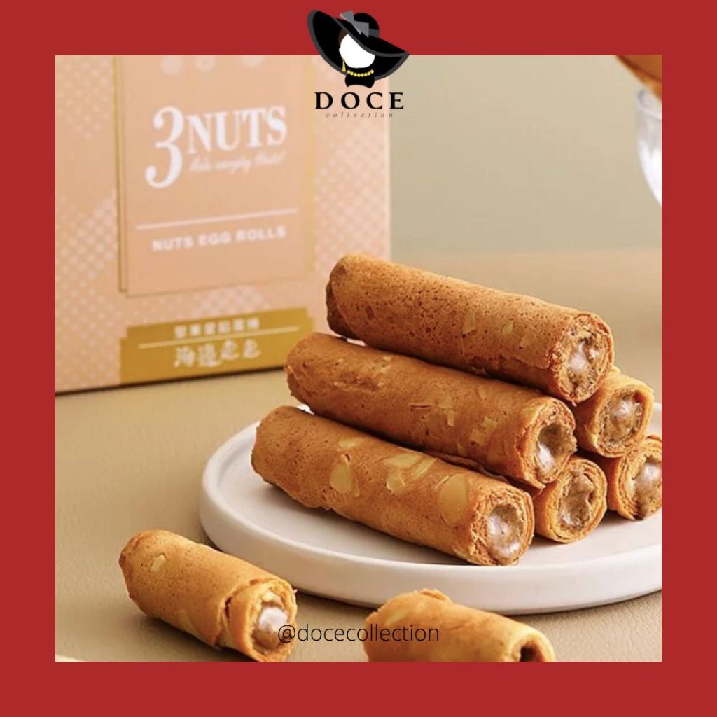 

Hi Walk HiWalk Taiwan Egg Roll 3 Nuts Almond Cashew Macadamia Banana Coffee Powerway High Protein Peanut pisang kopi semprong kue