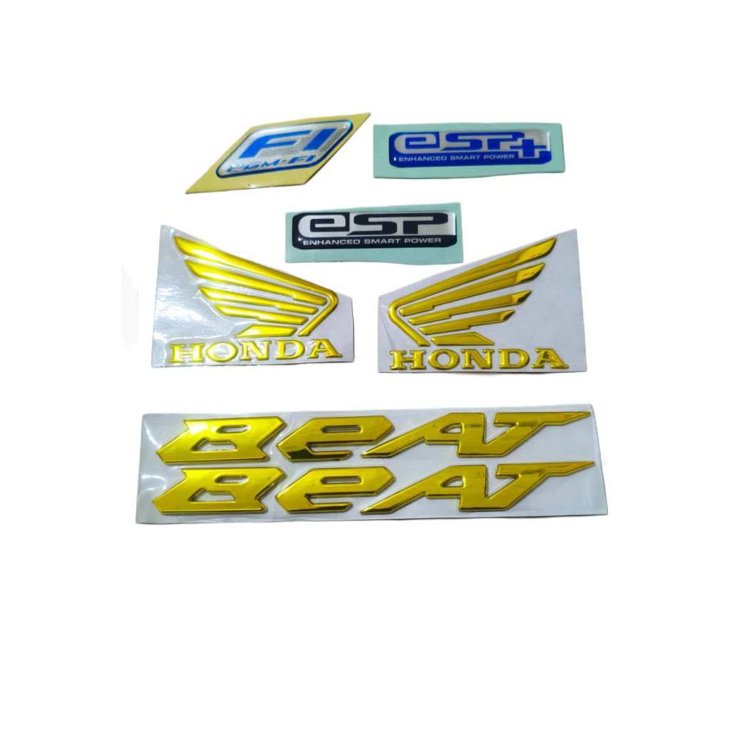 PAKET STICKER EMBLEM HONDA BEAT DAN WINGS TIMBUL 3D 1 PAKET
