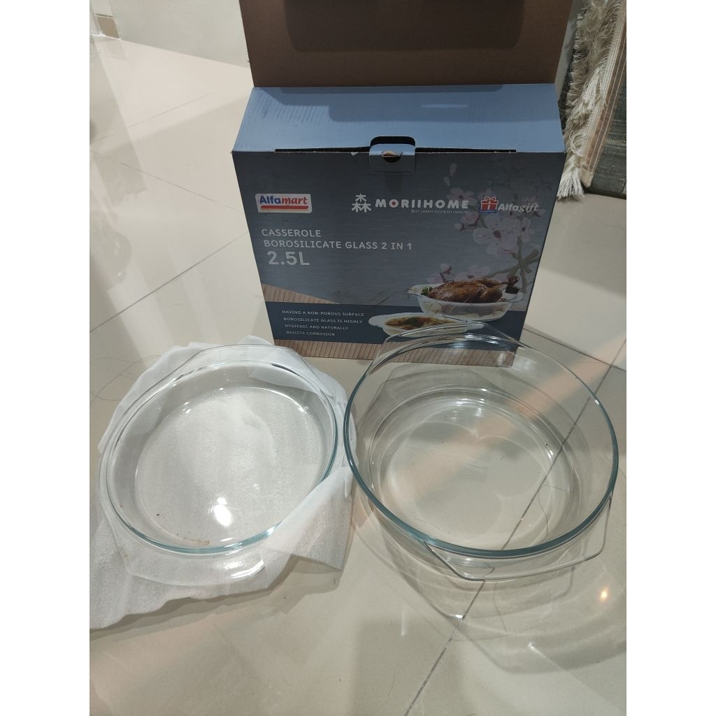 Casserole 2,5L Borosilicate Glass 2 in 1 Moriihome