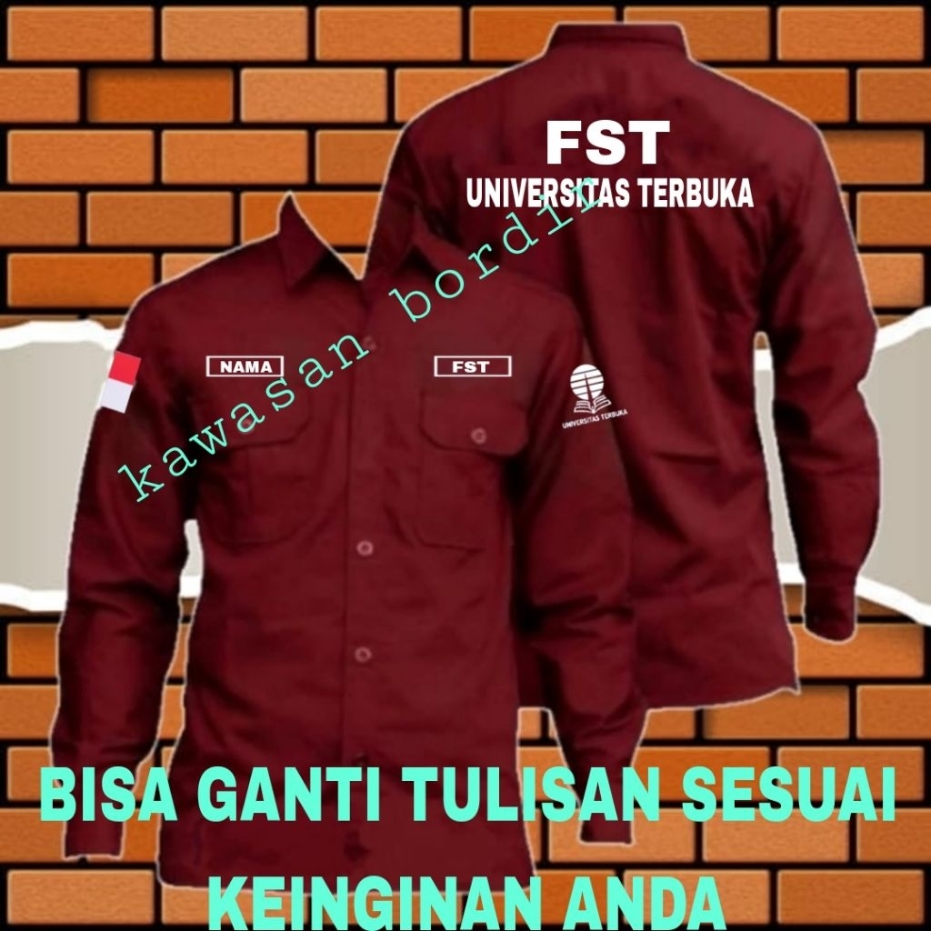 custom Terbaru kemeja UT universitas terbuka sains dan teknologi seragam universitas terbuka kemeja 