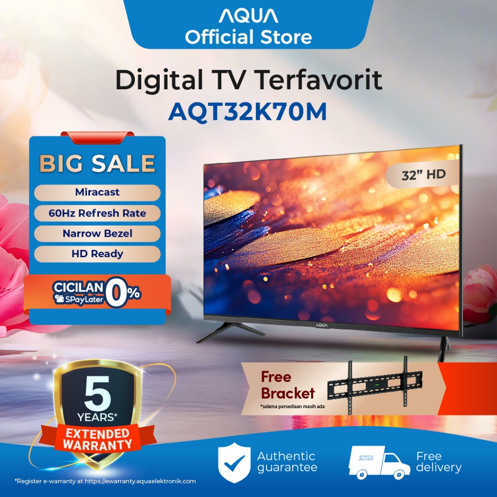 AQUA Elektronik TV 32 inch AQT32K70M - Miracast - HD Ready - Auto Volume Leveler - USB Movie - Narro