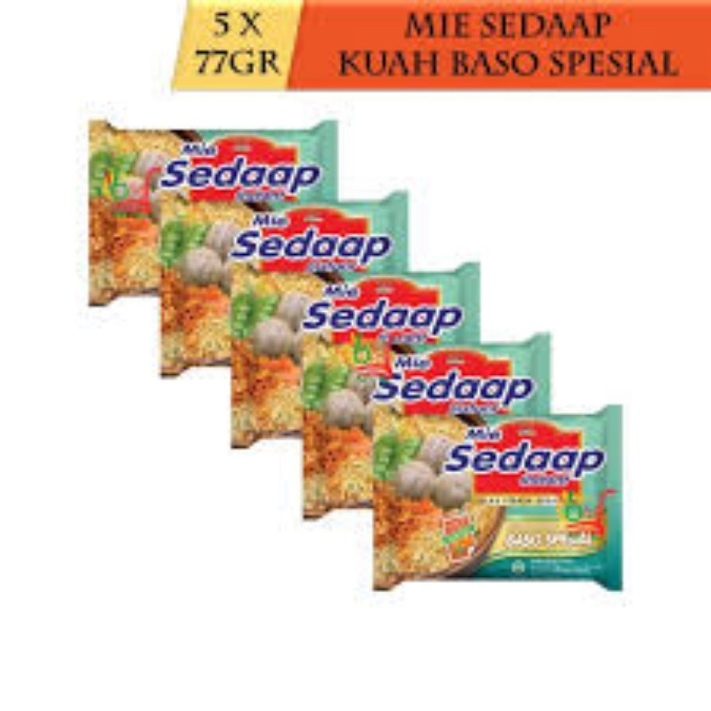 

5 Pcs Mie Sedaap Rasa Baso Spesial 75 gr