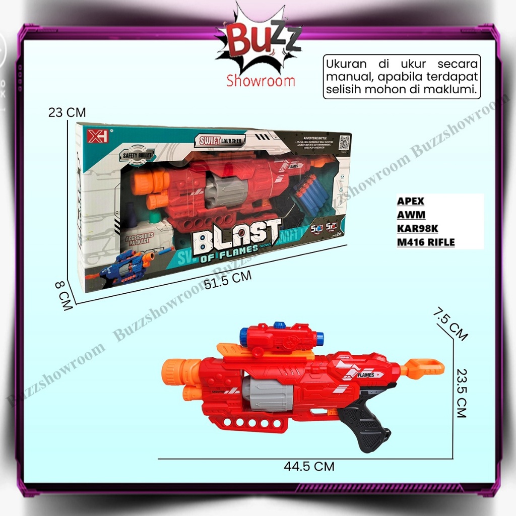 Mainan Anak AWM Soft Bullet AWP Peluru Busa Gun