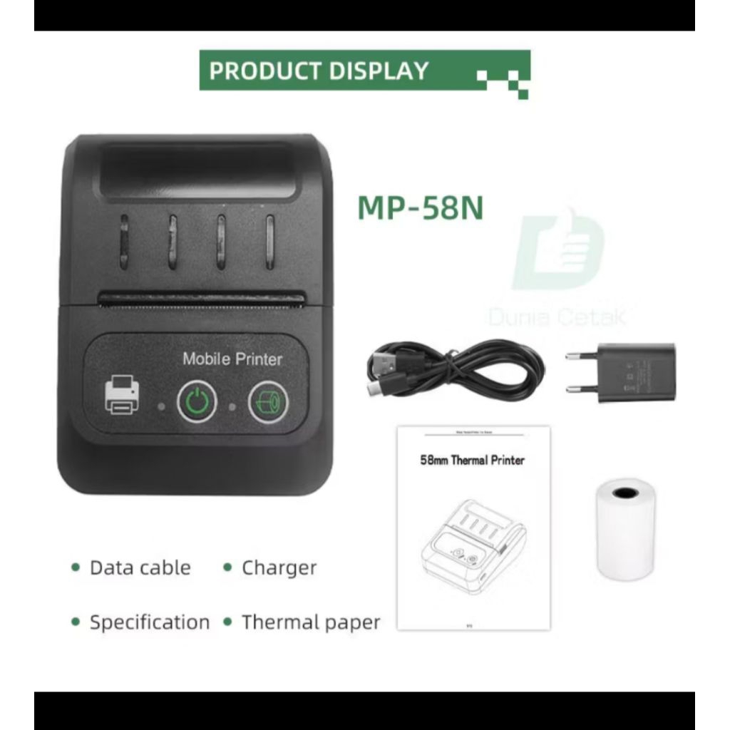 Printer Kasir 58mm Printer Thermal Bluetooth alat Print Resi Support Android