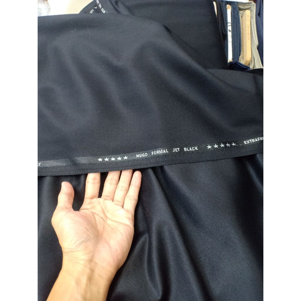 KAIN JAS /CELANA SUPER BLACK/KAIN JAS SEMI WOOL/BAHAN SEMI WOOL IMPORT/KAIN SEMI WOOL TUXEDO/