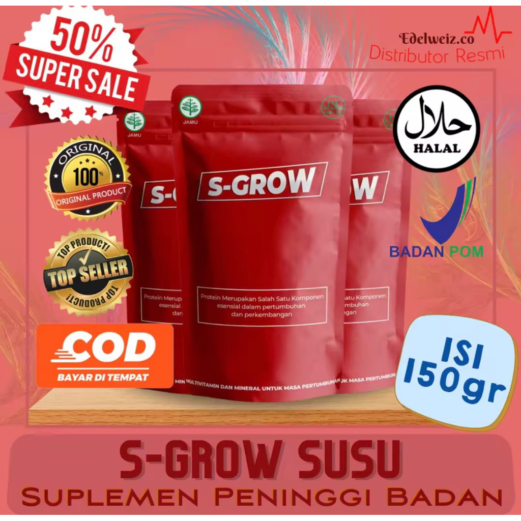 

S-GROW SUSU peninggi badan BPOM / Peninggi badan instant / peninggi badan cepat dan aman / hyper grow / instant grow / vitamin penambah tinggi badan / Suplemen tinggi badan original / penambah tinggi terlaris/ penambah tinggi original / original