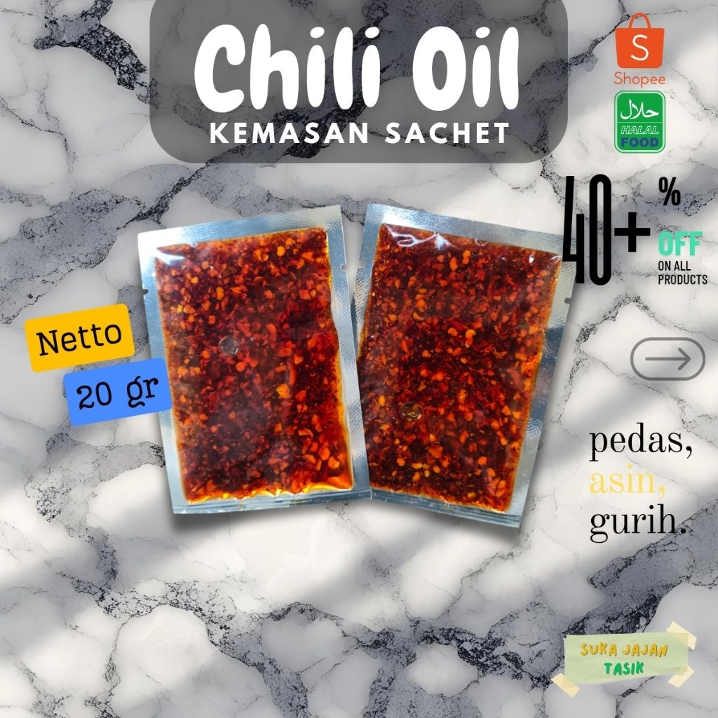 

Chili Oil 20 gr – Pedas Asin Gurih Halal, Praktis Cocok Untuk Semua Cemilan