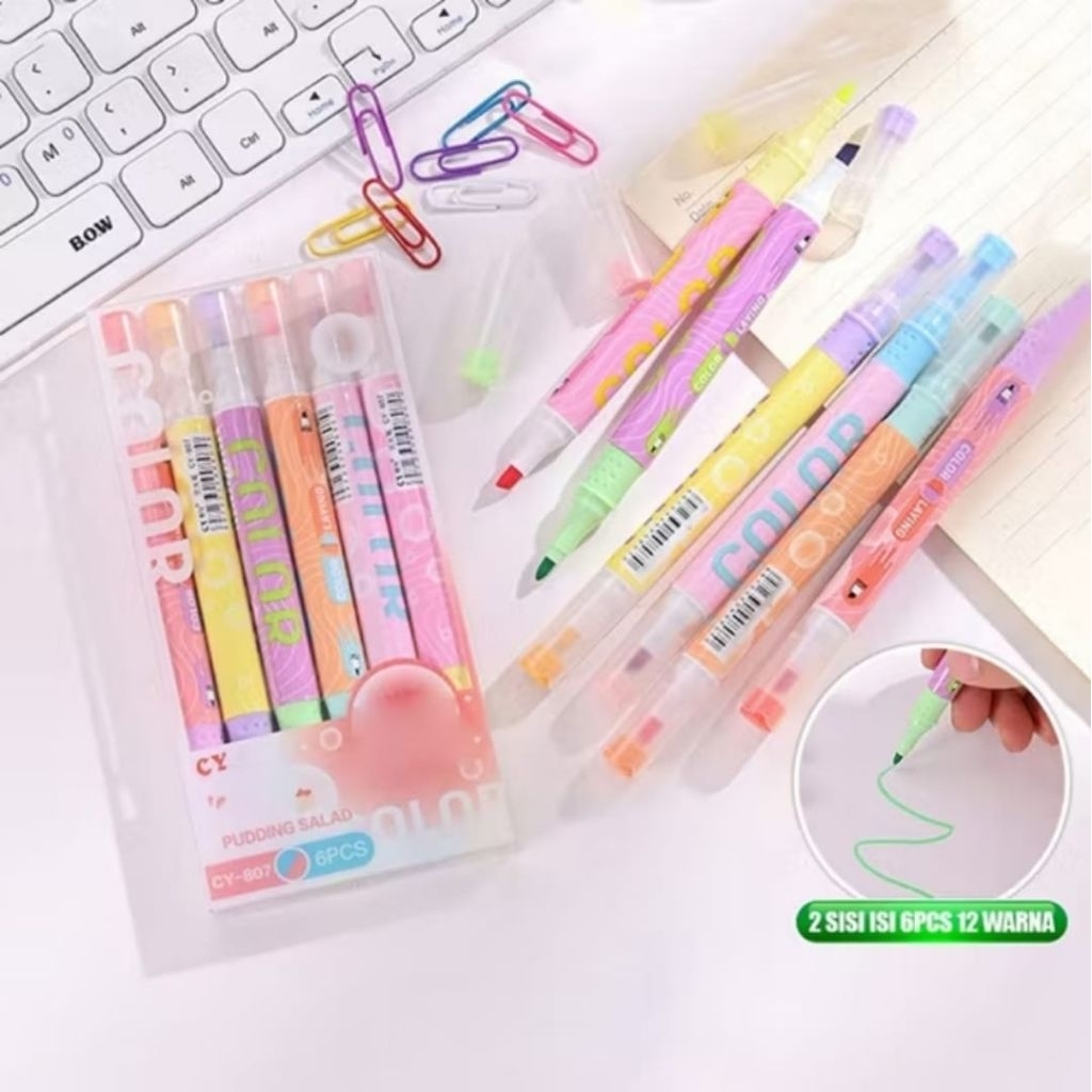 

Stabilo / Highlighter Dual Side / Warna Dua Sisi
