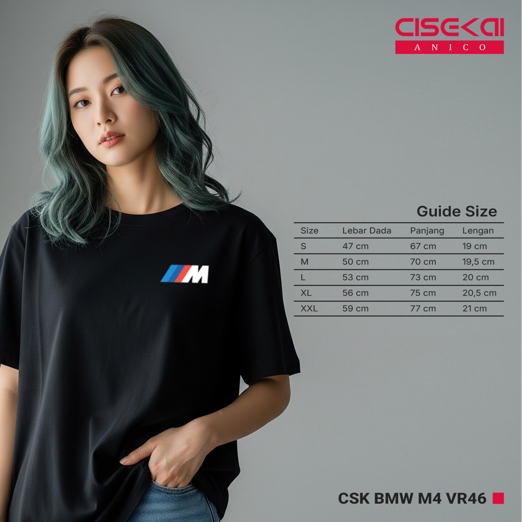 Kaos Anime Jepang Pria Wanita Unisex Streetwear – Cisekai BMW M4 VR46