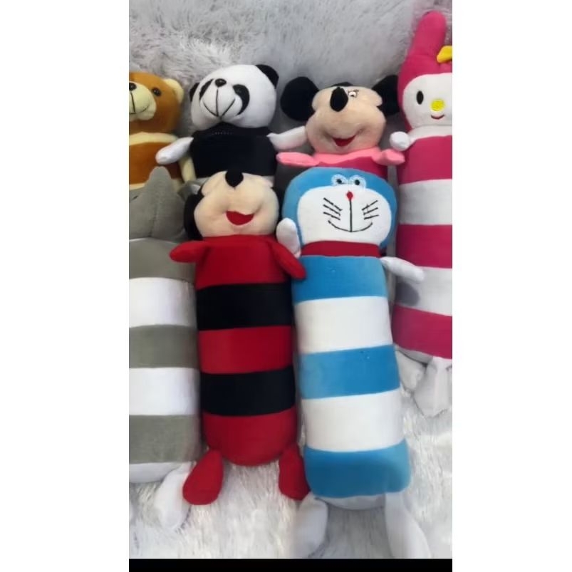Boneka Guling Mini Karakter Bahan Velboa Lembut 30cm Bantal Guling Karakter Berbahan Velboa Tinggi 3