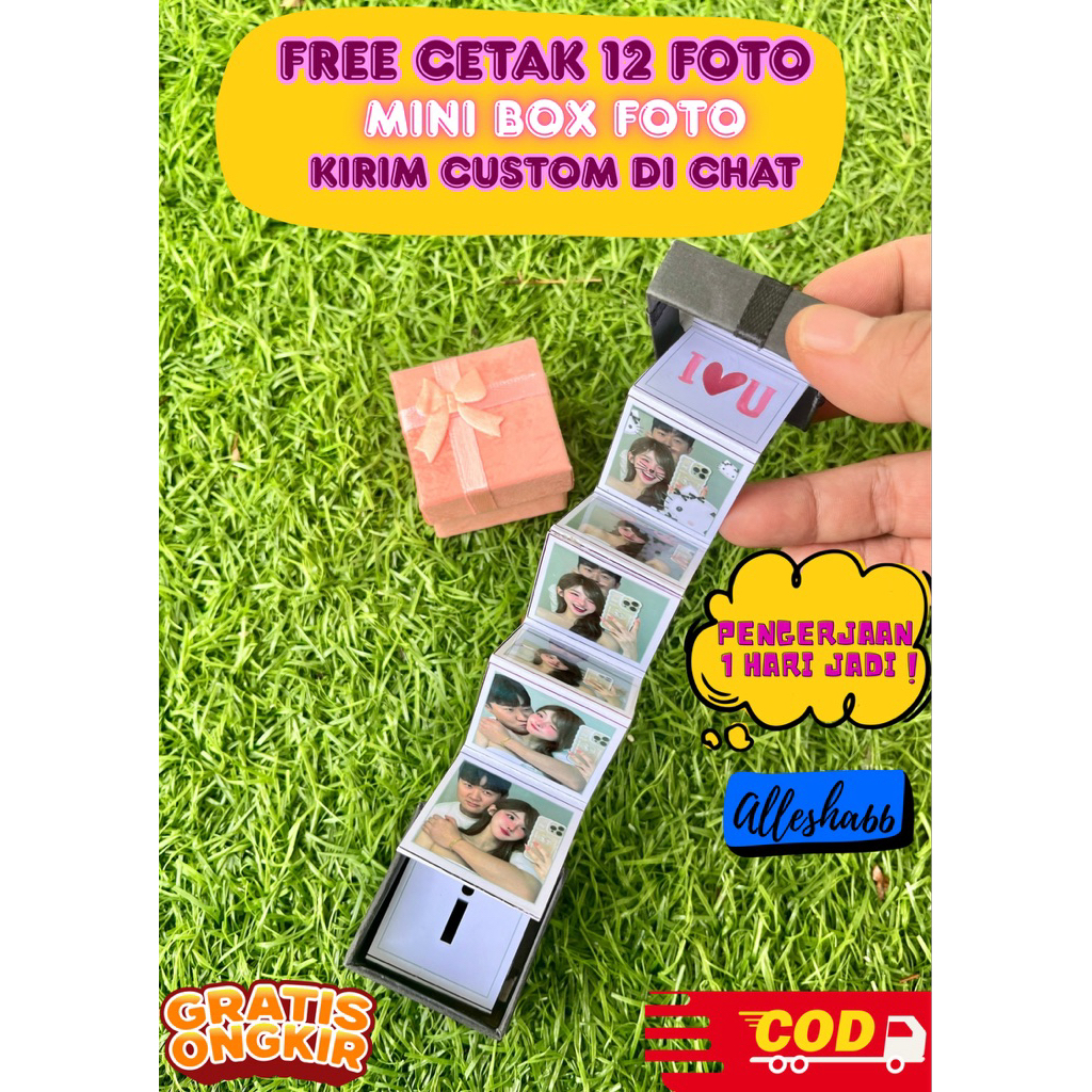 MINI GIFT FOTO BOX photo box kekinian kado ulang tahun foto kotak custom kado pacar mini memory phot