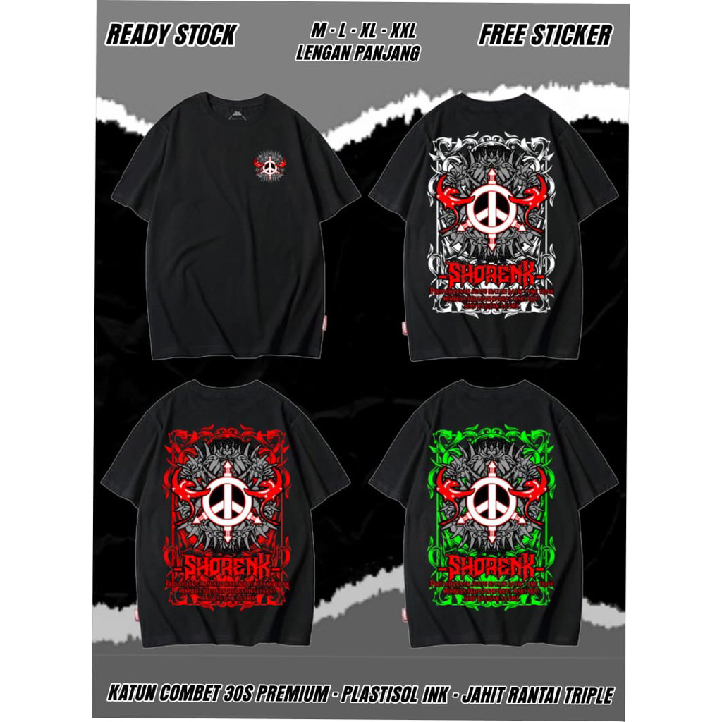 Kaos psht desain shorenk 3dimensi sablon bisa nyala