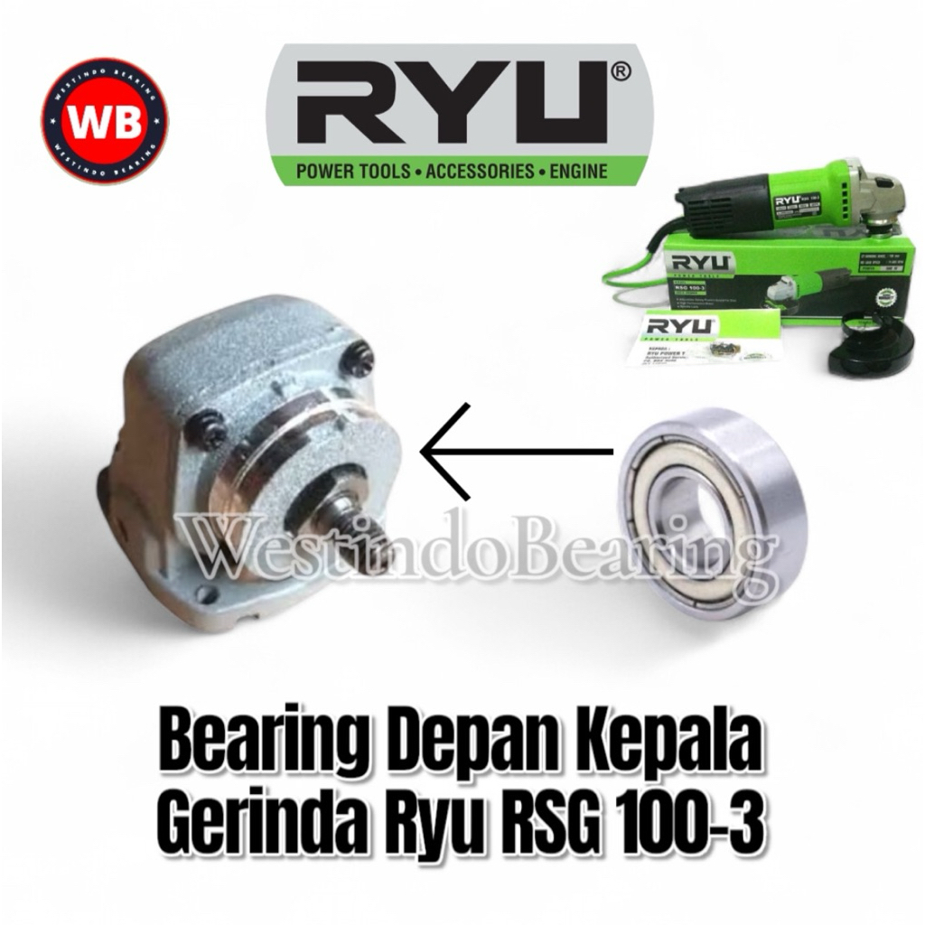 Bearing Depan Kepala Gerinda RYU RSG 100-3 Laher Laker Lahar Spindle Kepala Mesin Gerinda