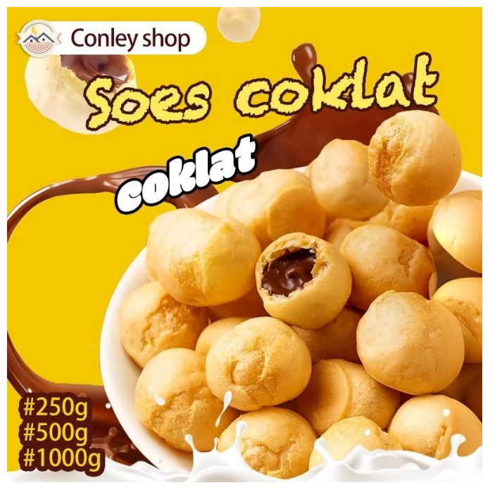 

COD Soes Coklat Cokelat 500g/1kg/Update kemasanterbaru / merekbaru/Malona/ halal Kue Sus Kering Isi soes coklat lumer 1 kgr Enak