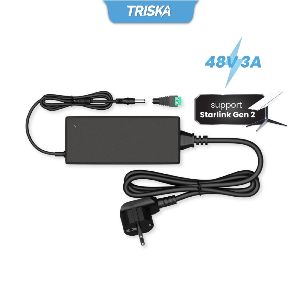 Adaptor 48V 3A untuk PoE Yaosheng Starlink Gen 2