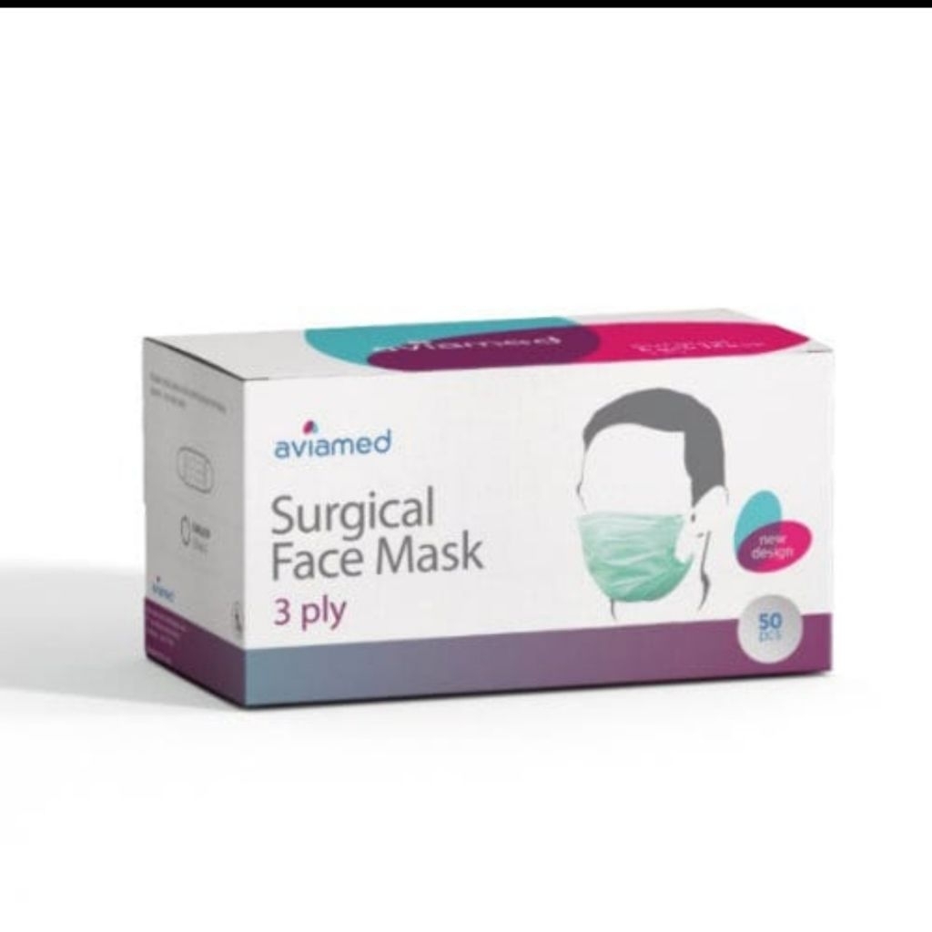 Aviamed Masker Medis Earloop Surgical Mask 50 Pcs
