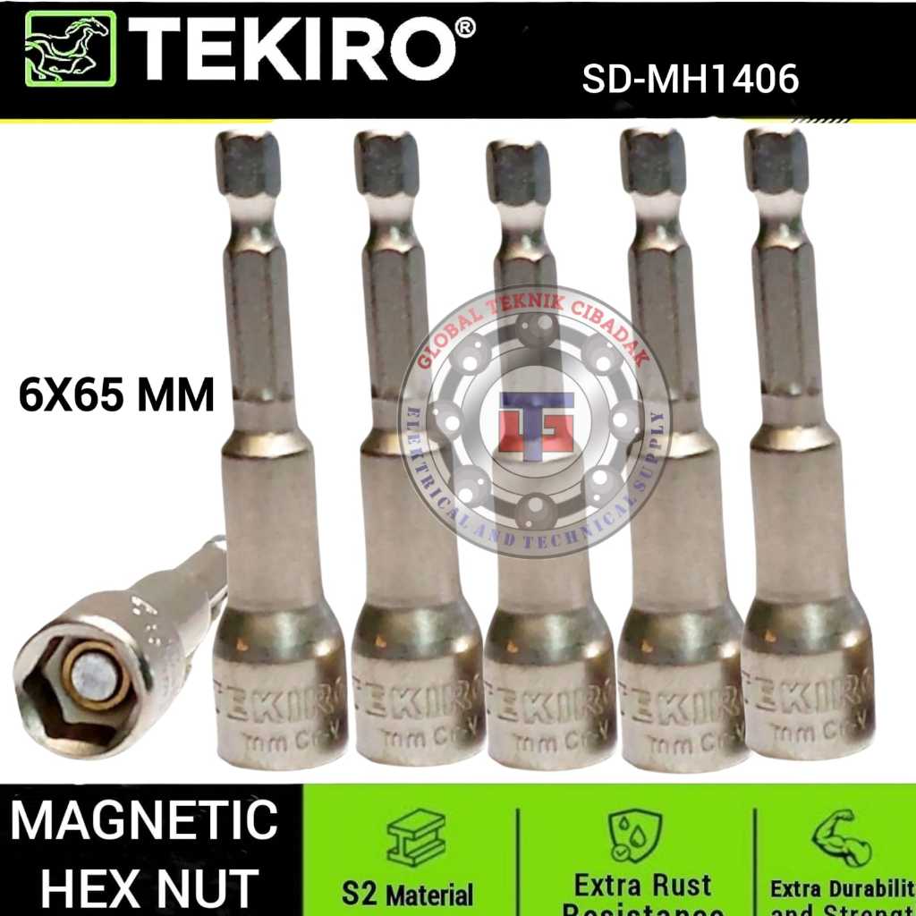 Mata Roofing Tekiro 6x65 mm Sock Bor Baja Ringan Magnetic Hex Nut 6 X 65 mm Tekiro