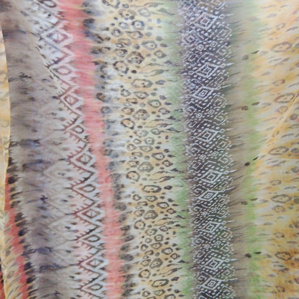 Kain Sifon Motif Etnik & Leopard Gradasi Warna – Bahan Jahit Dress & Blouse Flowing lq