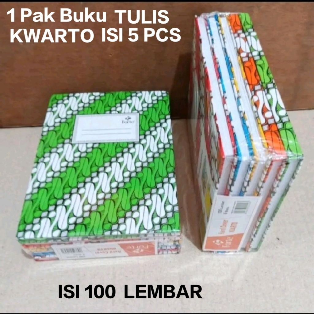 

1 Pak Buku Tulis Kwarto 100 Isi 5 Pcs