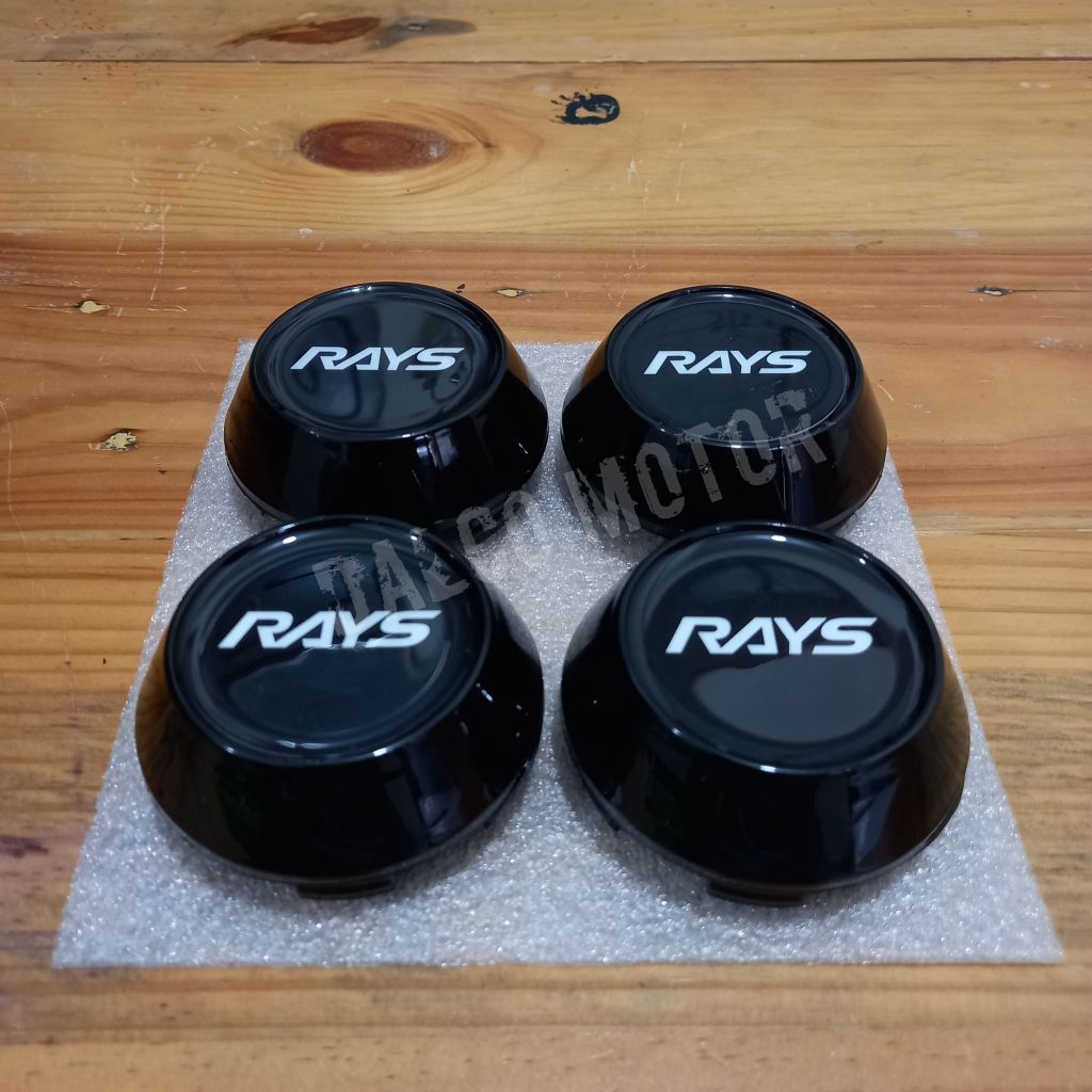 Dop roda tutup velg racing variasi RAYS 6,5 cm kerucut hitam