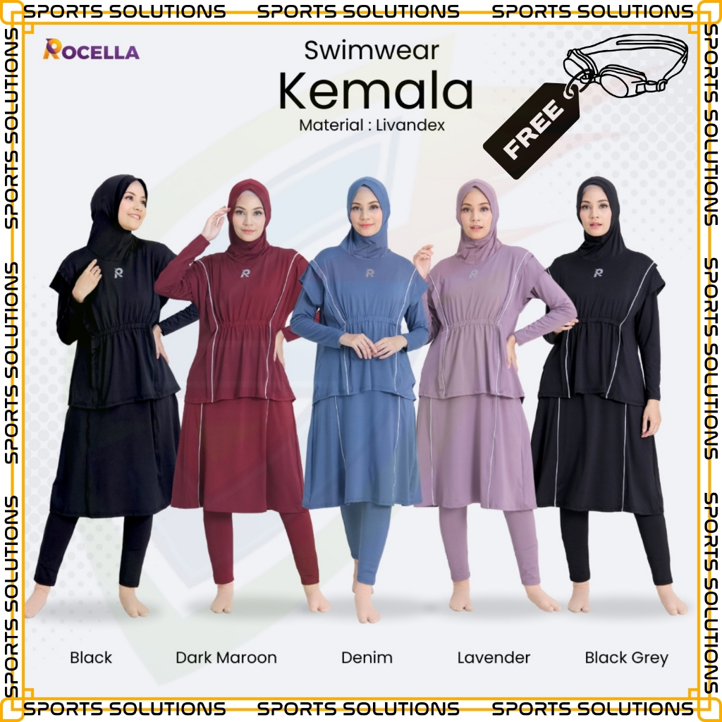 BAJU RENANG MUSLIMAH - BAJU RENANG WANITA MUSLIM - BAJU RENANG MUSLIMAH HIJAB - BAJU RENANG DEWASA M
