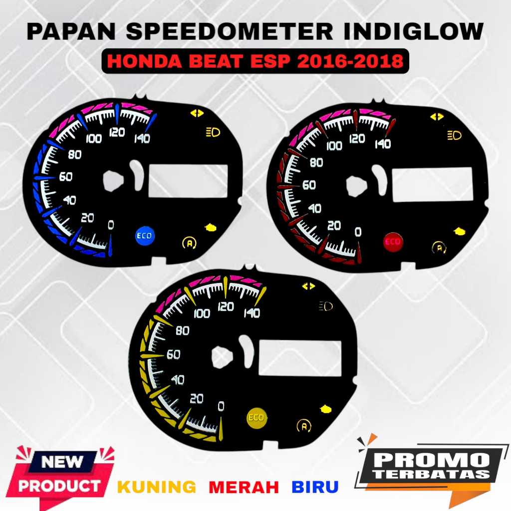 PAPAN SPEEDOMETER BEAT ESP PAPAN KILOMETER CUSTOM BEAT FI ESP 2016-2018 INDIGLOW