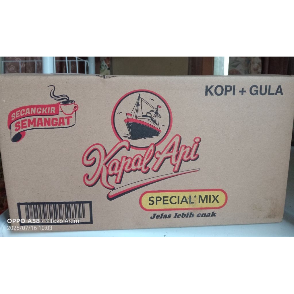 

Kapal Api Kopi Bubuk Instan Spesial Mix 12 × 10Bags × 23g - Kartonan
