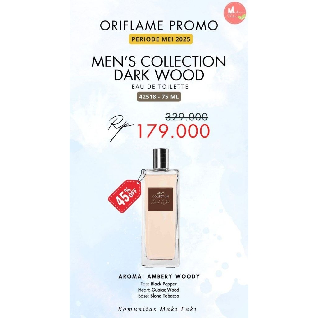 Parfum Pria - Mens Collection Dark Wood EDT isi 75ml