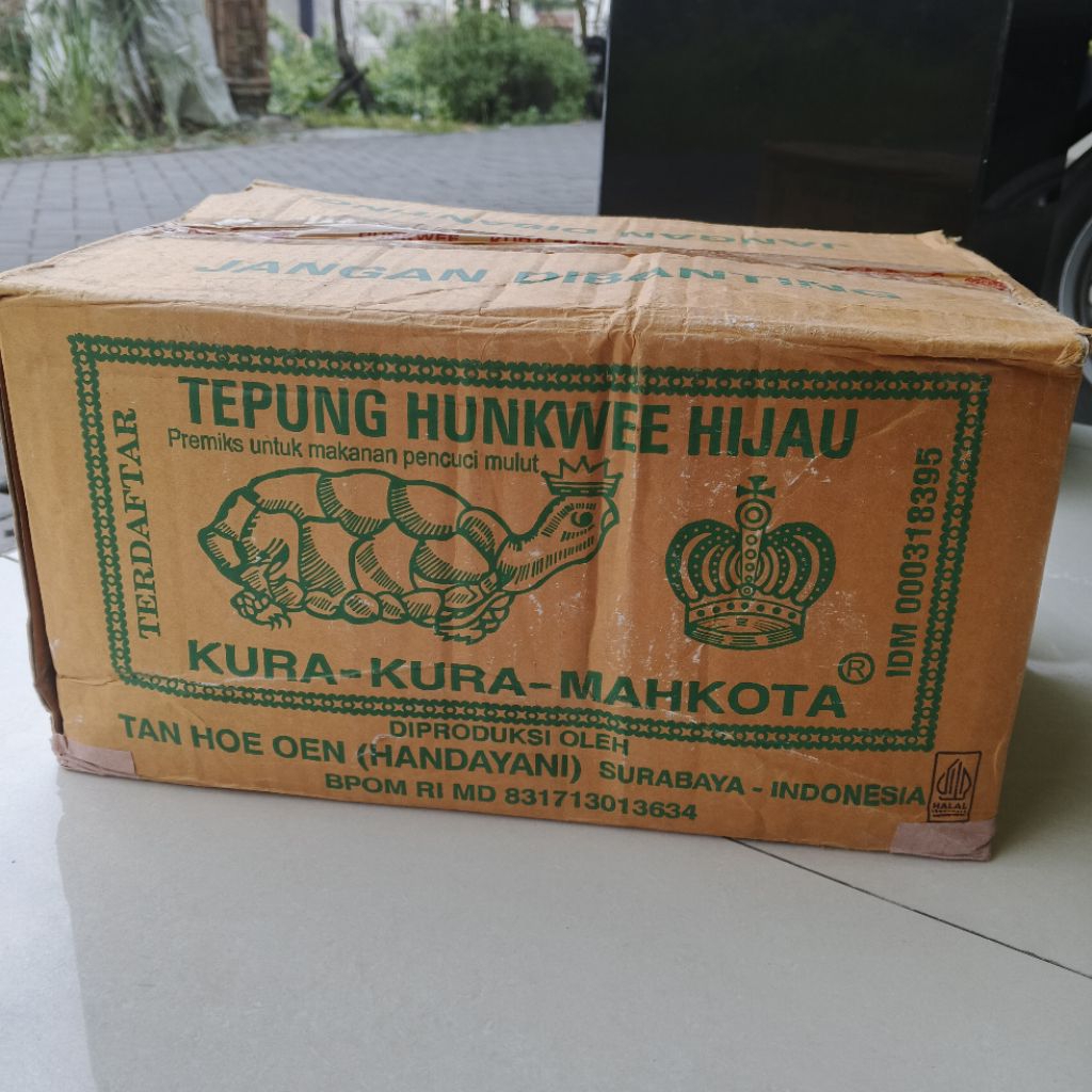 

Honkwe Hijau Cap Kura Kura Mahkota 1 Dus tepung cendol dawet