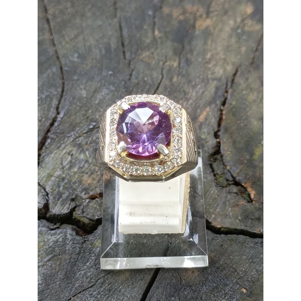 Batu Cincin Kecubung Ungu/purple kalimantan Natural