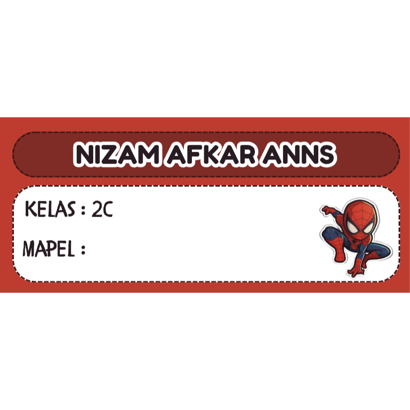 

Sticker Label Mata Pelajaran BESAR Sekolah Custom Nama Stiker Tempel Buku