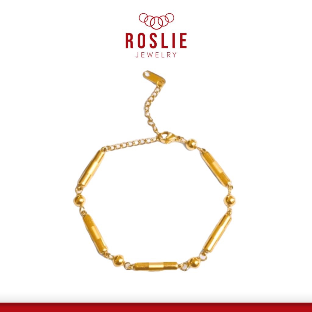 Gelang Motif Bambu Titanium Anti Karat - Roslie Jewelry