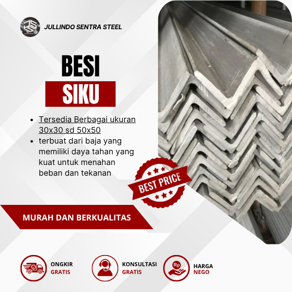BESI SIKU 40x40 VARIAN (4F 38X38 REAL 7kg) (4B 35X35 REAL 5kg) (3B 35X35 REAL 3,9kg) Panjang 6m