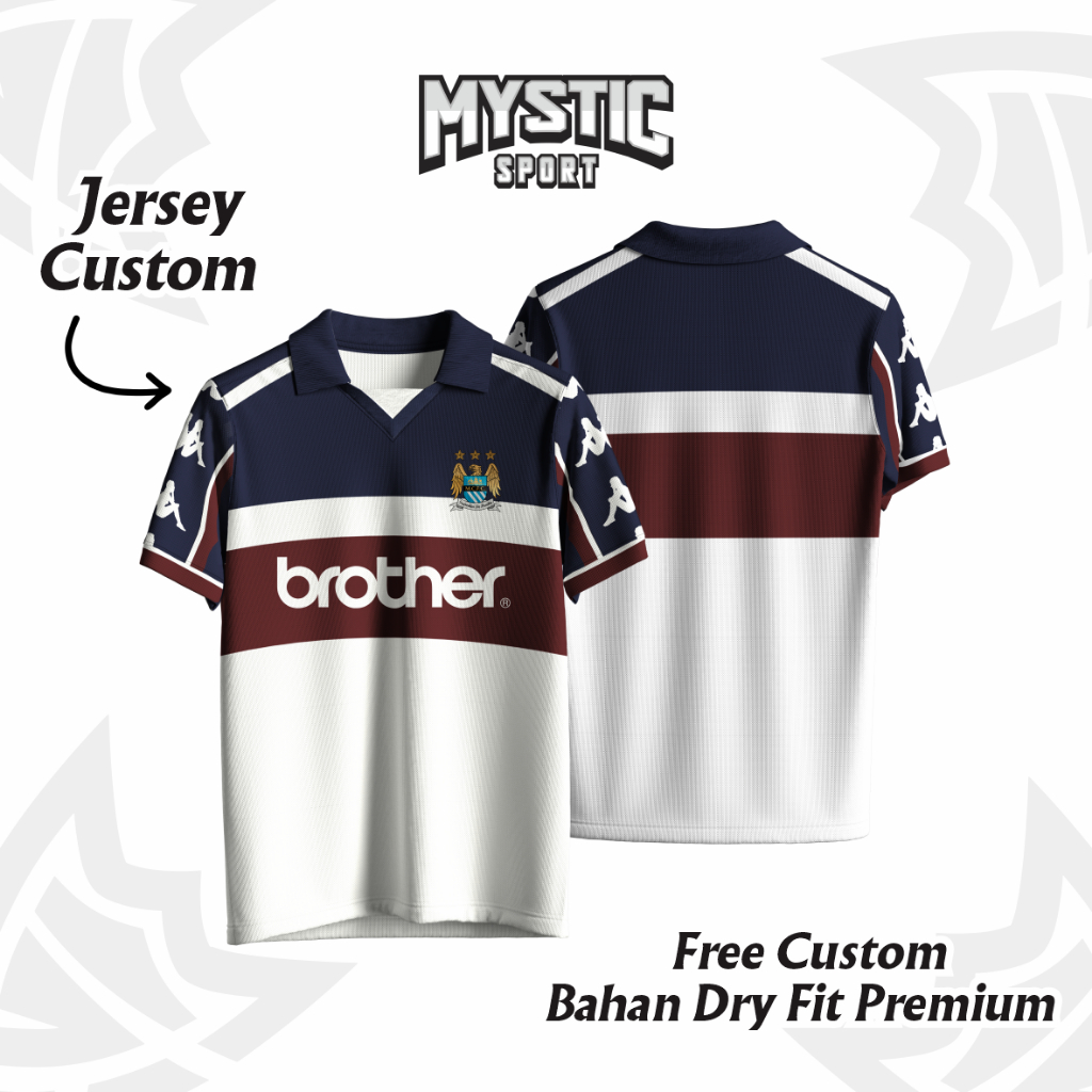 Jersey Futsal // Jersey Sepakbola // Jersey Retro // Jersey Man City Fantasy Custom Unisex