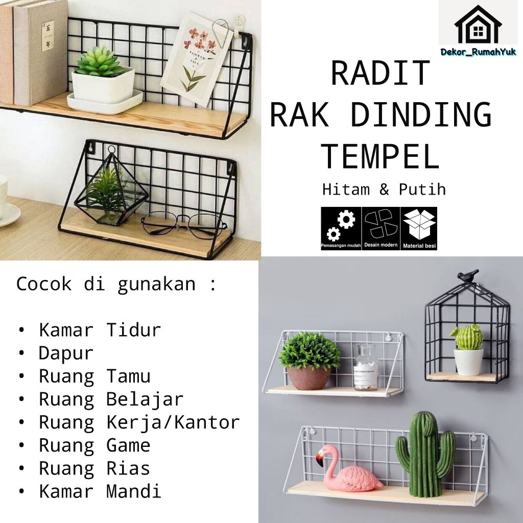 RADIT PUTIH rak dinding rak majalah rak dapur rak mandi