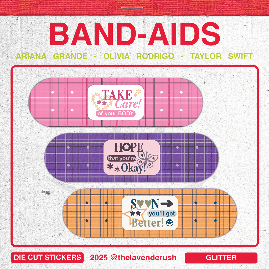 

tldr - Sticker Plester Olivia Rodrigo - Ariana Grande - Taylor Swift | Stiker Laptop Lagu Aesthetic