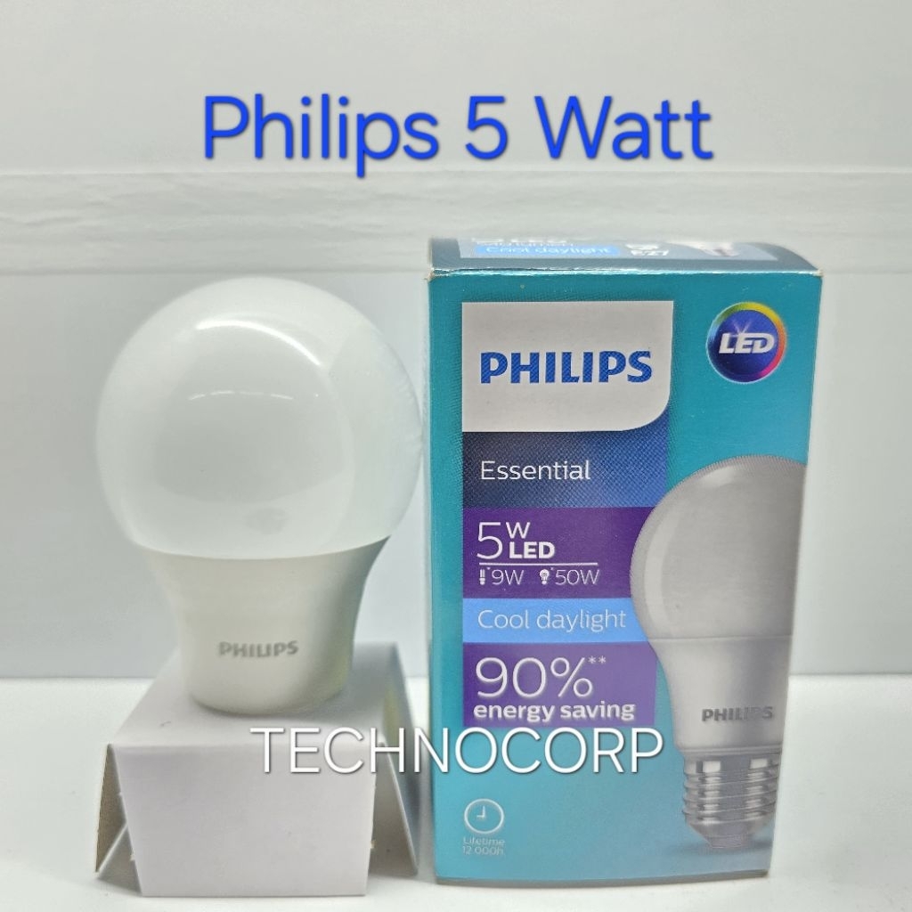 PHILIPS LED ESSENTIAL 5W PUTIH LED BULB BOLA LAMPU 5 WATT