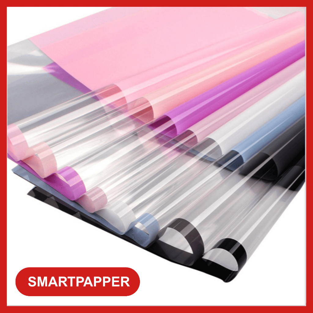 

20 LEMBAR Kertas Buket Bunga Cellophane Flower Wrapping Paper Color Frame Transparan List Waterproof KB115