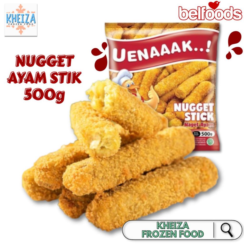 

BELFOODS Nugget Ayam STIK Uenaaak - Naget Ayam Uenak Stick Belfood 500gram - Kheiza Frozen