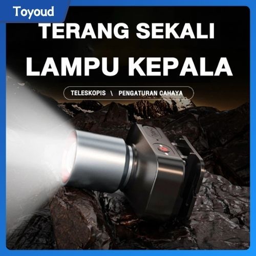 JUAL Senter Kepala Super Terang Senter Kepala Cahaya Maksimal Plus Rechargepro Dengan Usb Fokus &