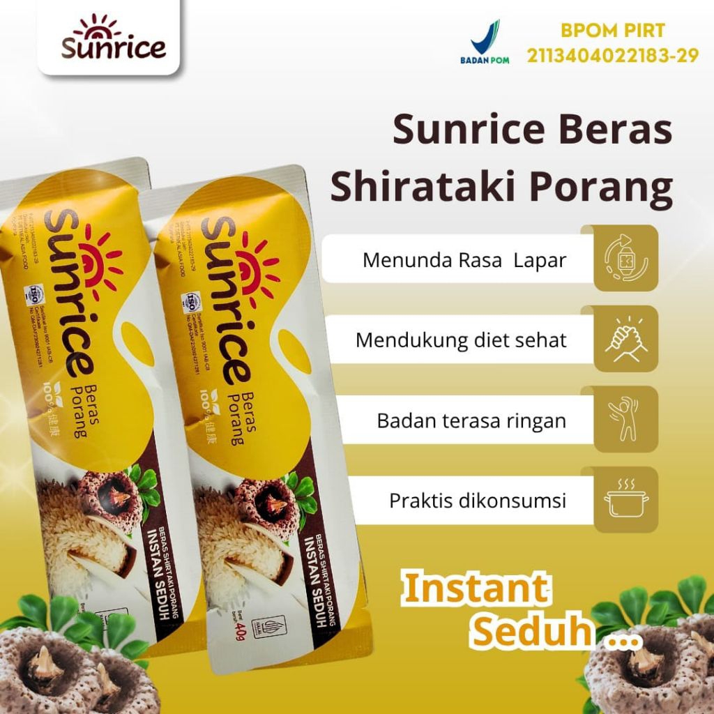 

Beras Porang Sunrice sacet 40 gram