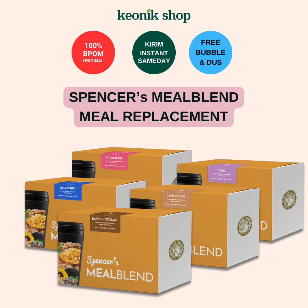 

Keonik Shop | Spencer's MealBlend Makanan Diet Rendah Kalori Solusi Langsing 1 Box isi 15 sachet | Pengganti Sarapan Sehat