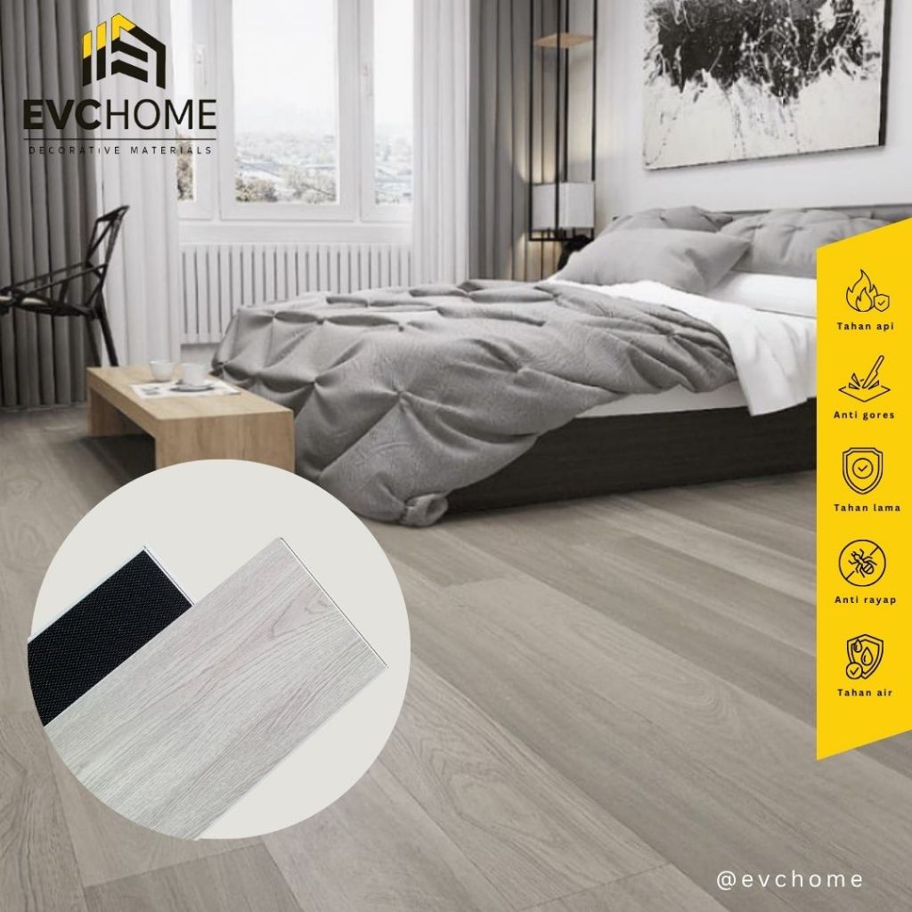 EVCHOME Lantai SPC/ Parket Vinyl Tebal/ Flooring Vinyl SPC