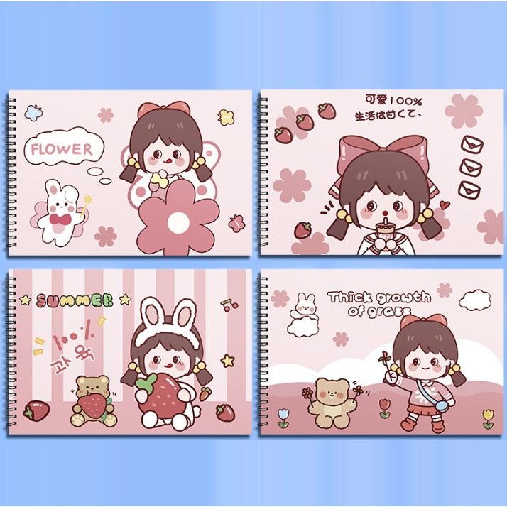 

Buku Gambar Isi 27 Lembar / Sketch Book Motif Karakter / Buku Menggambar Painting Book Kids / Drawing Book Ring